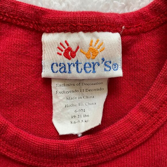 Carter’s Classic Red Baby Romper 6-9M | Sleeveless Bear & Truck Embroidery VGUC - Picture 8 of 15